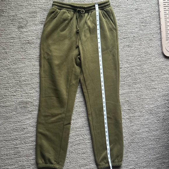 Women's Drawstring Waist Sweatpants with Pocket Army Green - Medium - Picture 7 of 8